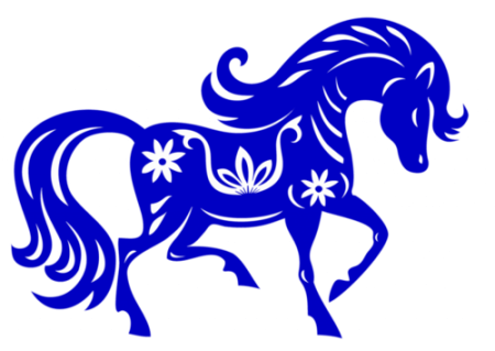 Лошадь Новогодняя трафарет