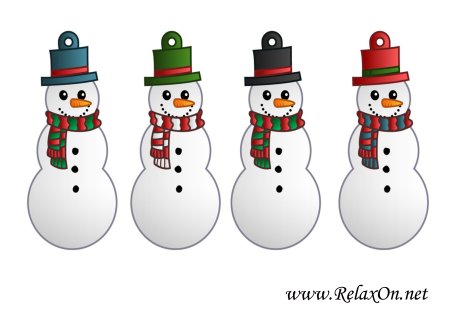 Гирлянда из снеговиков из бумаги