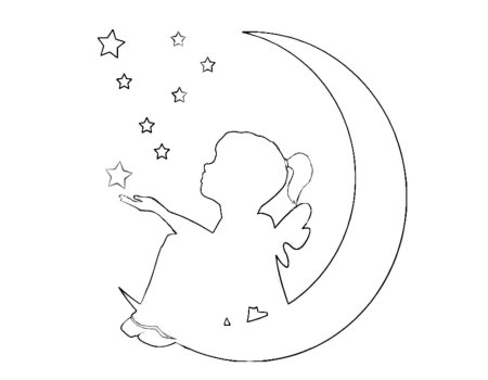 Месяц трафарет на новый год