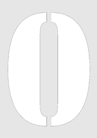 Цифра 0 трафарет