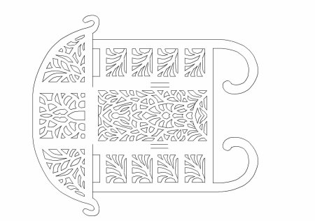 Трафарет саней Деда Мороза для вырезания