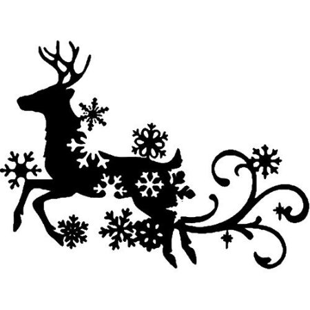Новогодний олень трафарет