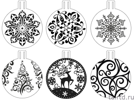 Узоры для росписи новогодних шаров