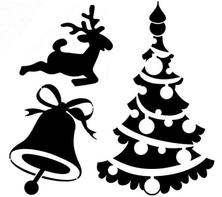 Трафареты для декора новогодние