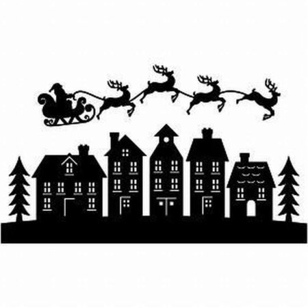 Новогодний домик силуэт