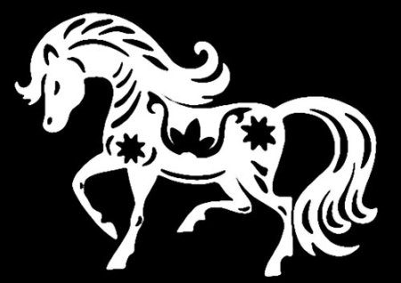 Вытынанки на окна лошади