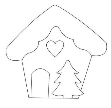 Трафареты новогодних домиков
