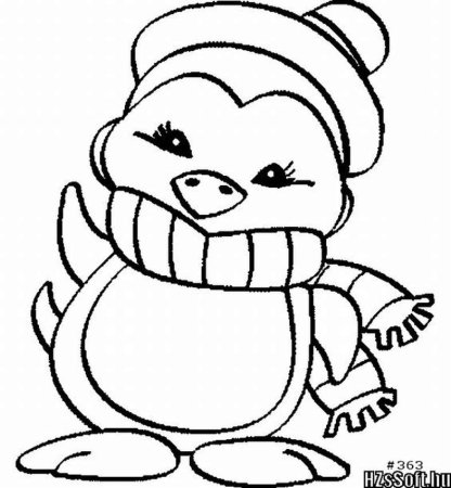 Новогодний Пингвин раскраска