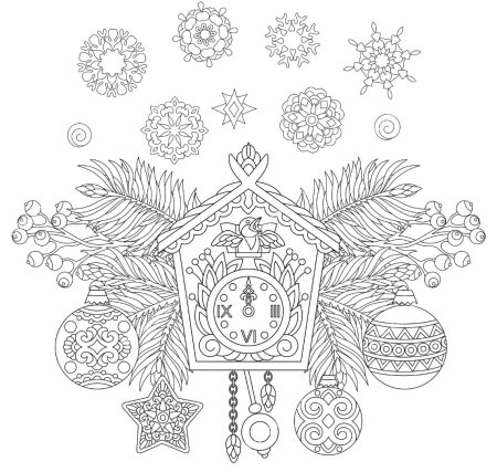 Часы-раскраска. Новогодние