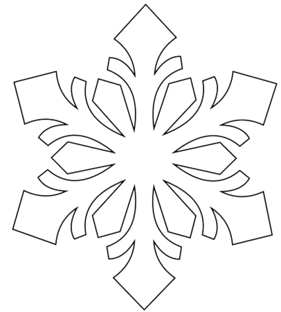 Трафарет снежинки для вырезания а4