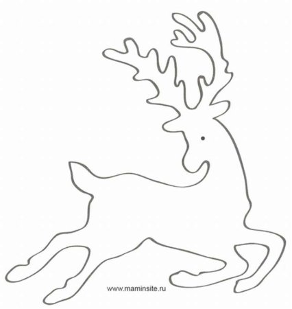 Трафареты на окна новогодние олени