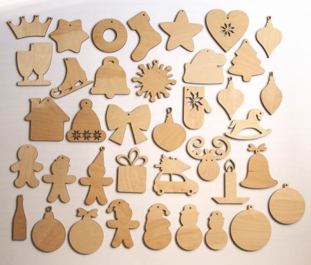 Елочные игрушки из фанеры