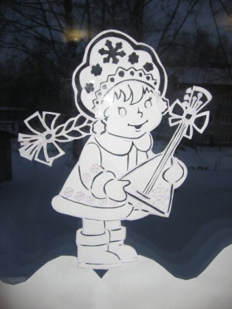 Трафареты на окна новогодний сказочный сюжет (50 фото)