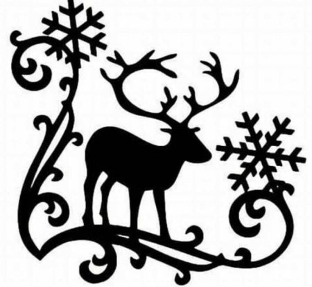 Новогодний олень трафарет