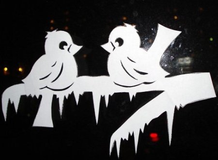 Трафареты снегирей на окно к новому году (47 фото)
