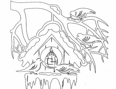 Трафарет на окно новый год