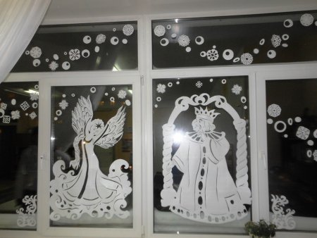 Трафареты для сказочного украшения окон к новому году (50 фото)
