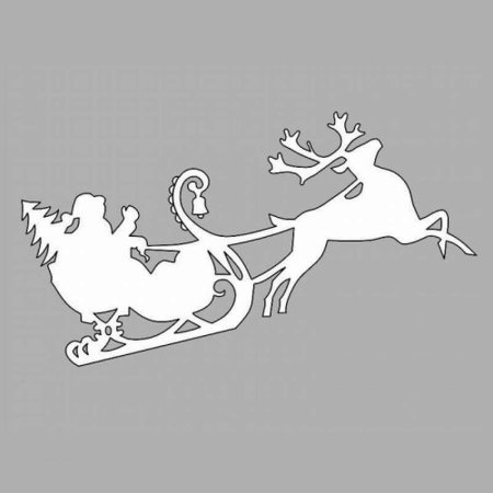 Новогодние олени с санями на окна