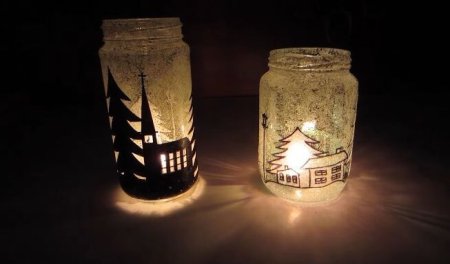 Подсвечник из банки