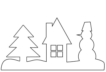 Трафарет домика для вырезания