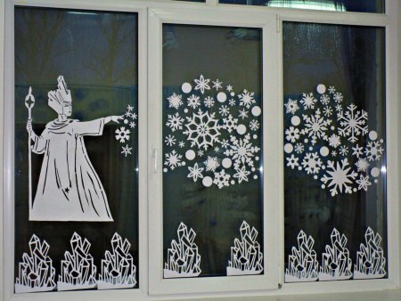 Вытанки Снежная Королева для украшения окнах