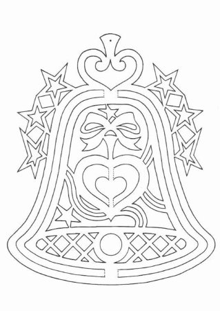 Трафареты на окна новогодние колокольчики