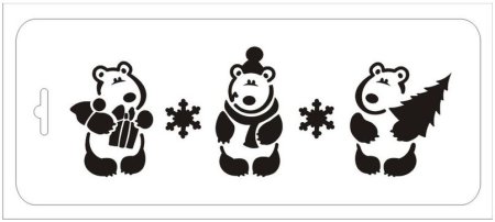 Медведь трафарет на окно