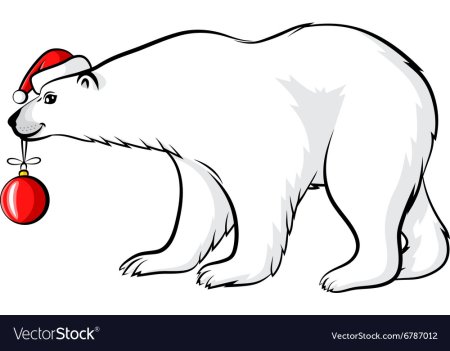 Новогодние белые медведи трафареты