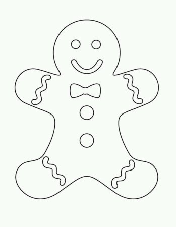 Gingerbread man раскраска для детей