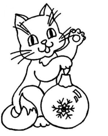 Новогодние котики раскраски для детей