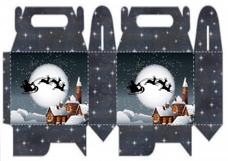 Новогодние коробочки печать