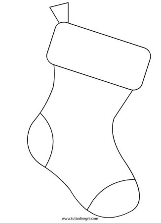 Носок для подарков трафарет