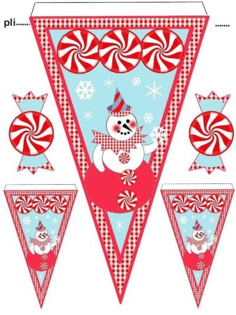 Флажки на елку раскраска