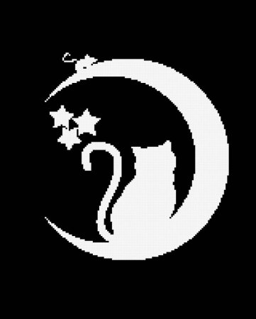 Кошка на Луне трафарет