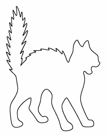 Трафарет кошки на Хэллоуин