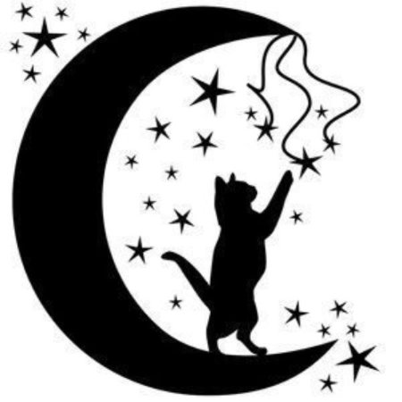 Кот на Луне силуэт