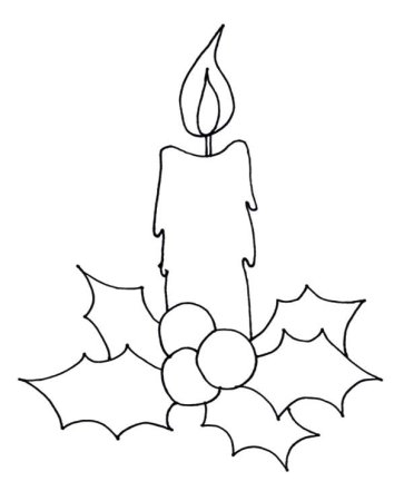 Трафарет свеча Новогодняя