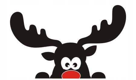 Новогодний олень трафарет