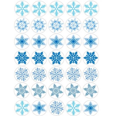 Снежинки сахарная печать