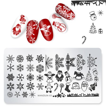 Пластина для стемпинга снежинки