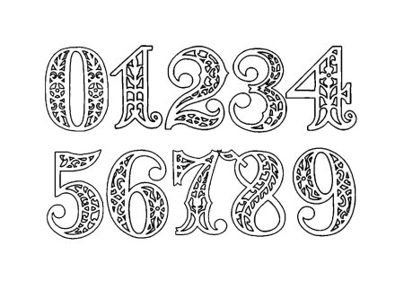 Цифры с узорами