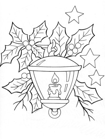 Новогодний витраж трафарет