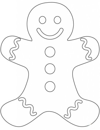 Gingerbread man раскраска для детей