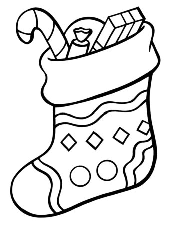 Новогодний носок раскраска