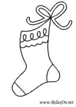 Трафарет новогоднего носка