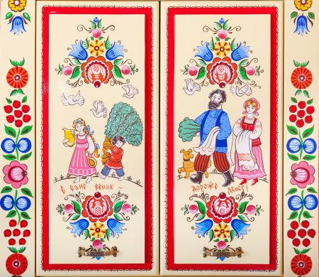 Венок в Городецкой росписи