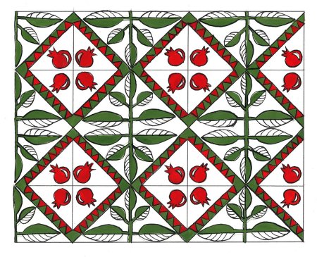 Сетчатый орнамент раппорт