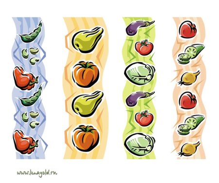 Орнамент овощи фрукты