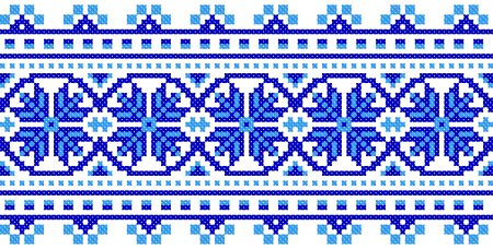 Белорусский орнамент голубой