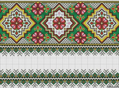 Татарский геометрический орнамент рушник